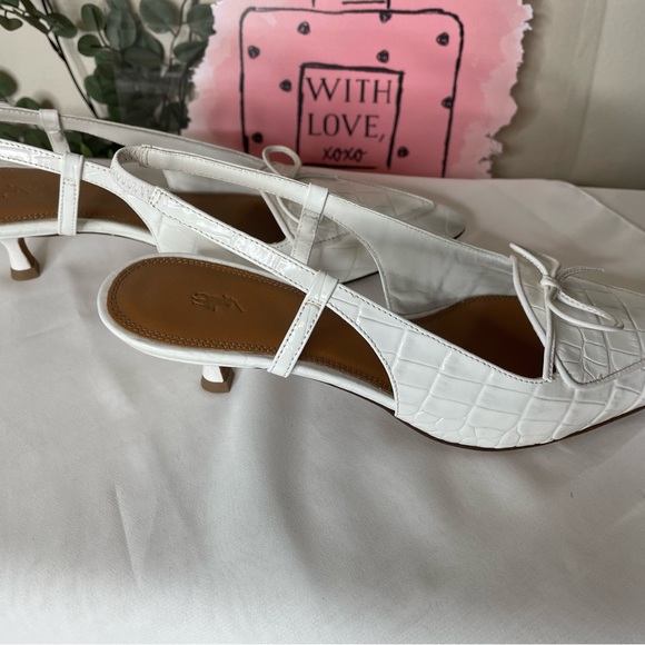 Polo RL White Croc Leather Slingback - Picture 2 of 11